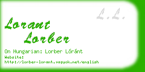 lorant lorber business card